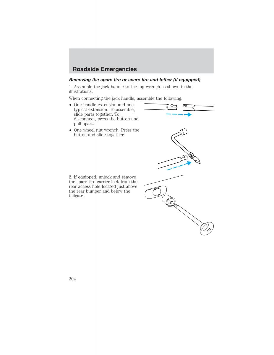 manual  Ford Ranger Mazda B Series owners manual / page 204