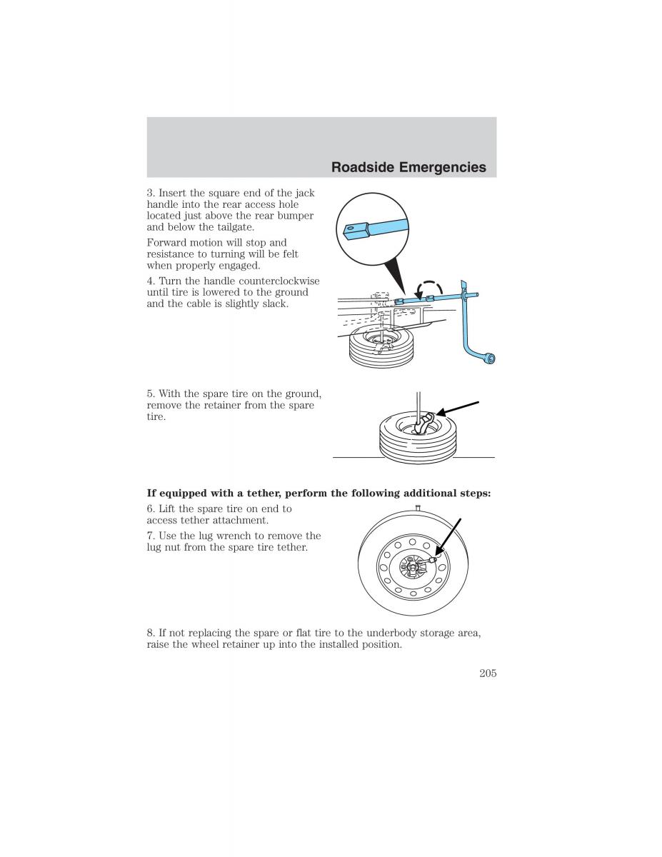 manual  Ford Ranger Mazda B Series owners manual / page 205