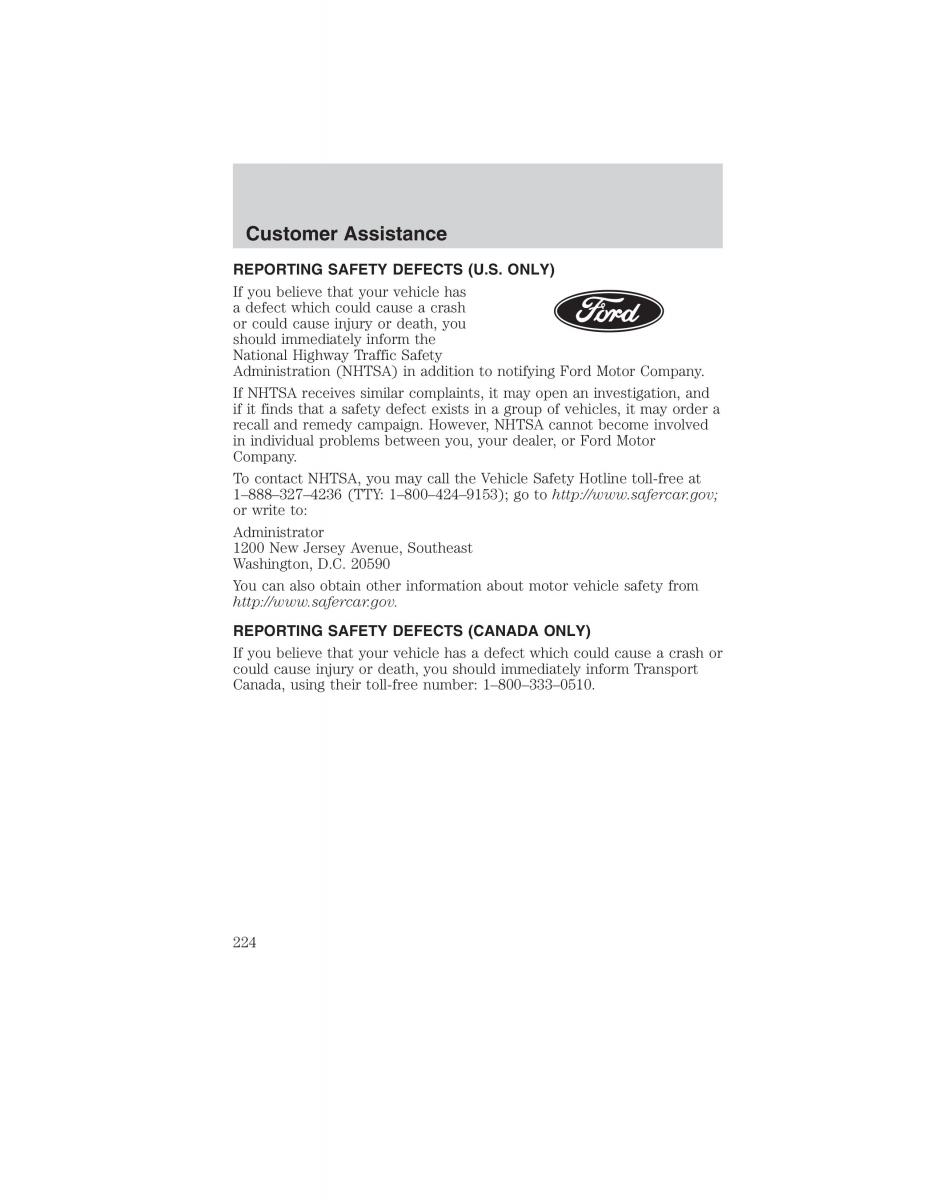 manual  Ford Ranger Mazda B Series owners manual / page 224