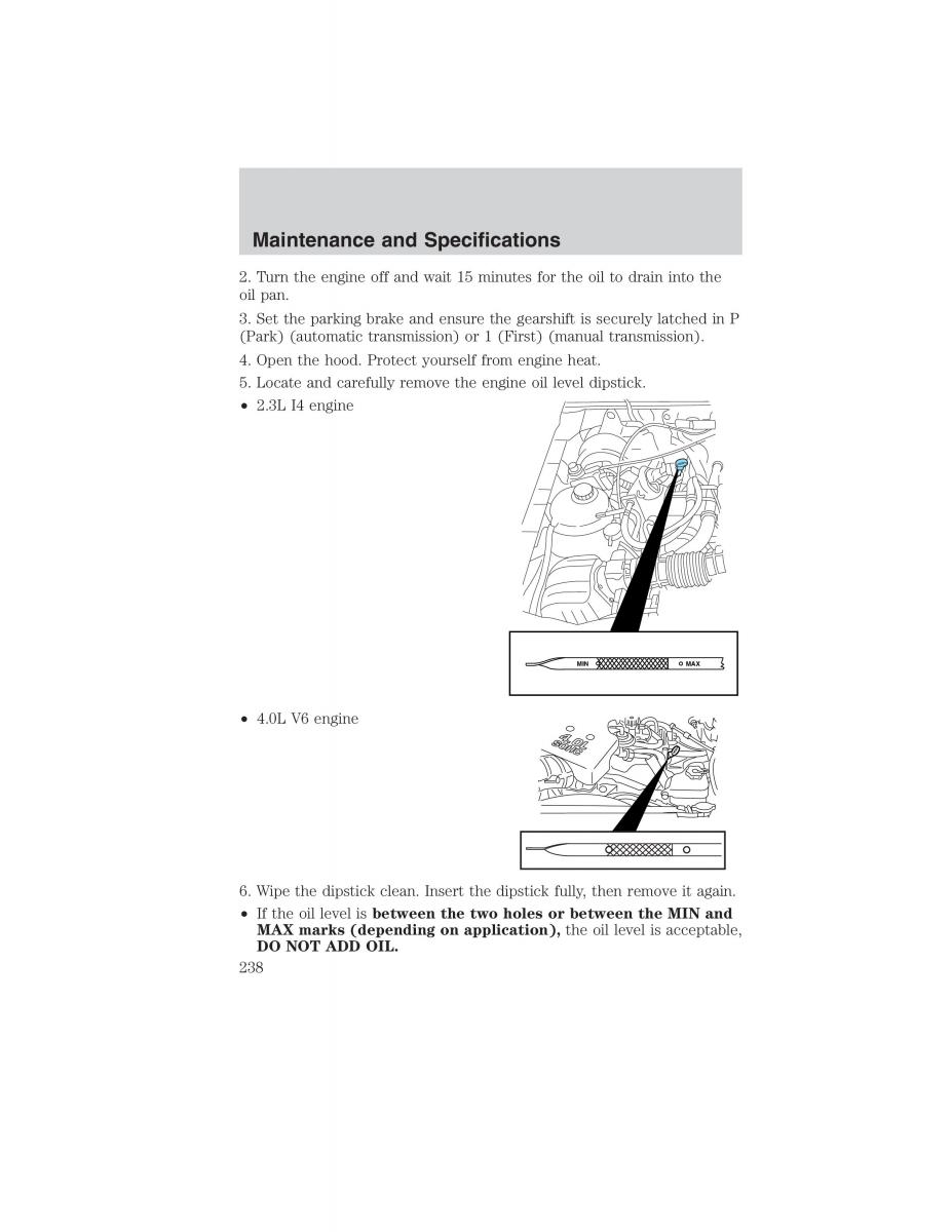 manual  Ford Ranger Mazda B Series owners manual / page 238