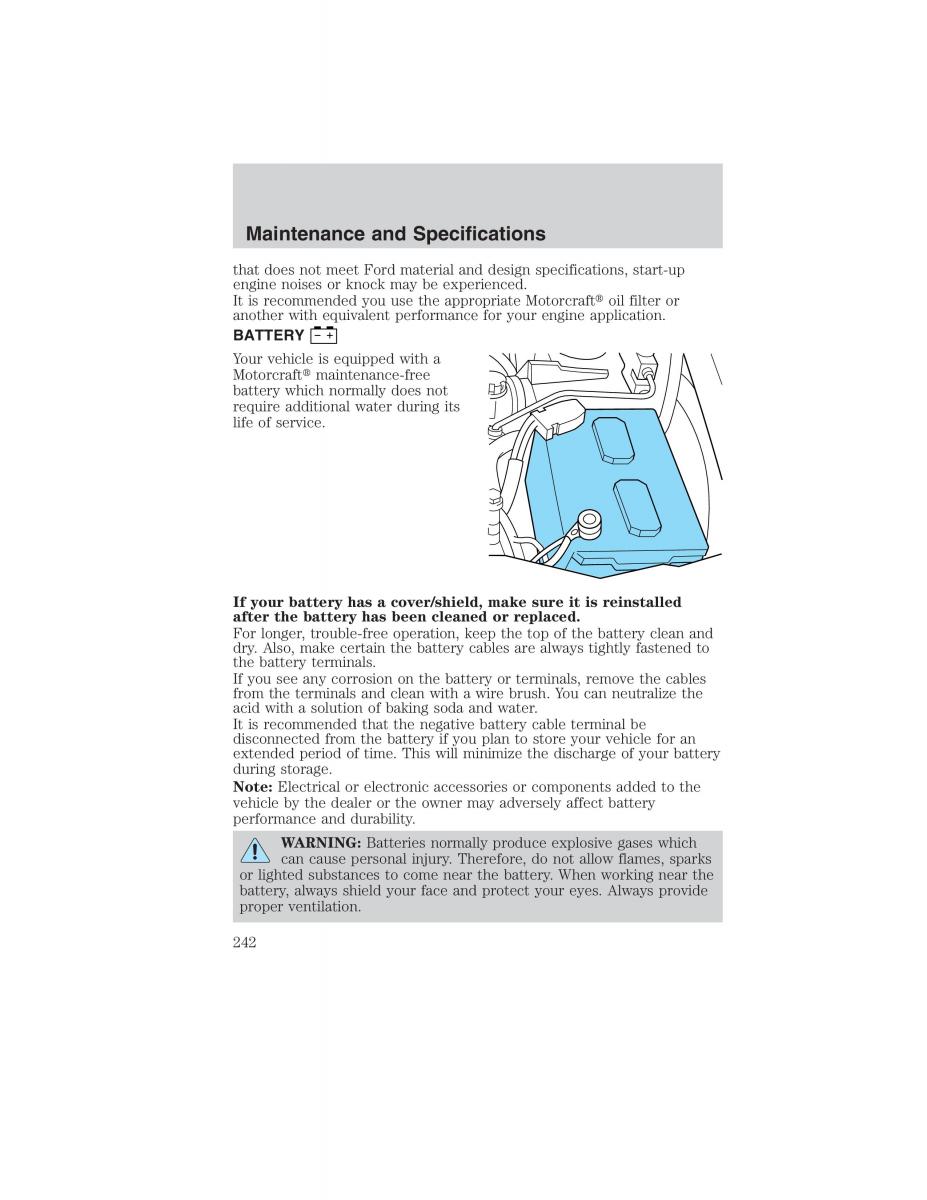 manual  Ford Ranger Mazda B Series owners manual / page 242