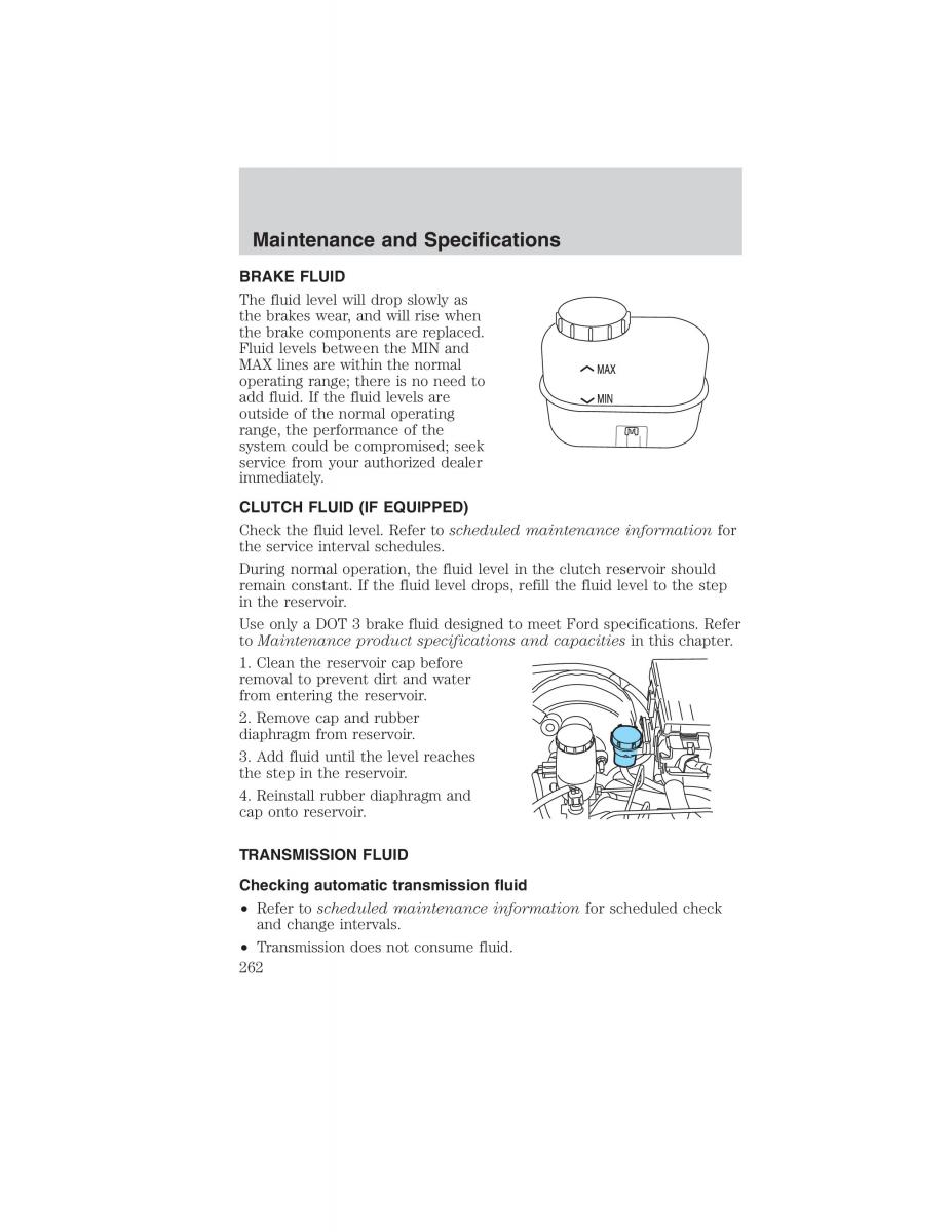 manual  Ford Ranger Mazda B Series owners manual / page 262