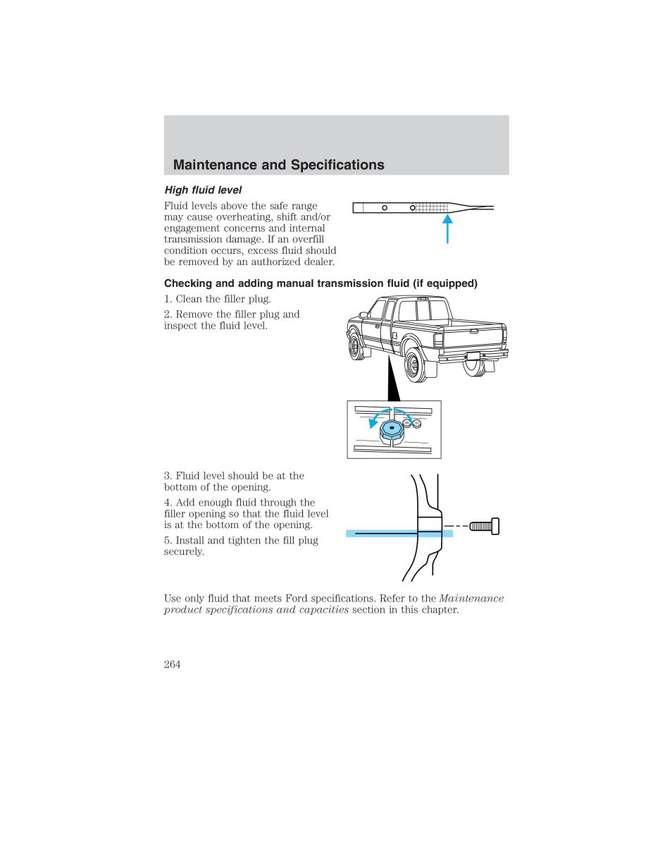 manual  Ford Ranger Mazda B Series owners manual / page 264