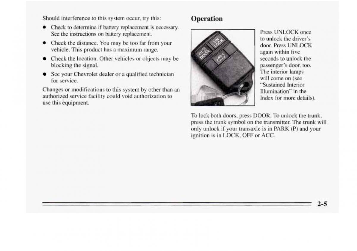 Chevrolet Monte Carlo V 5 owners manual / page 61