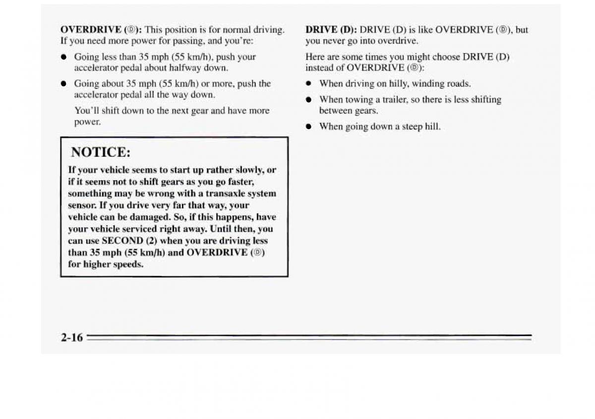 Chevrolet Monte Carlo V 5 owners manual / page 72