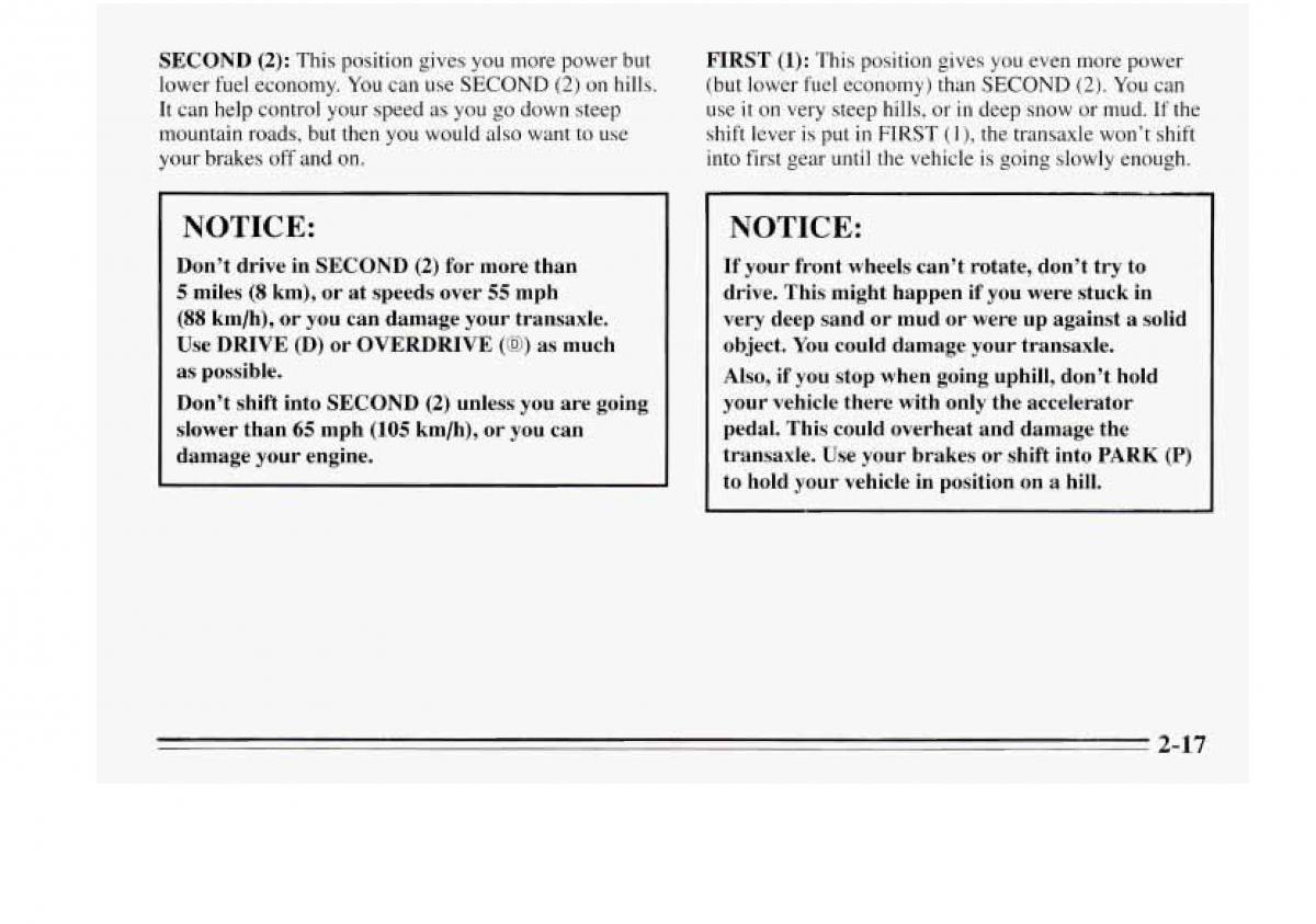 Chevrolet Monte Carlo V 5 owners manual / page 73