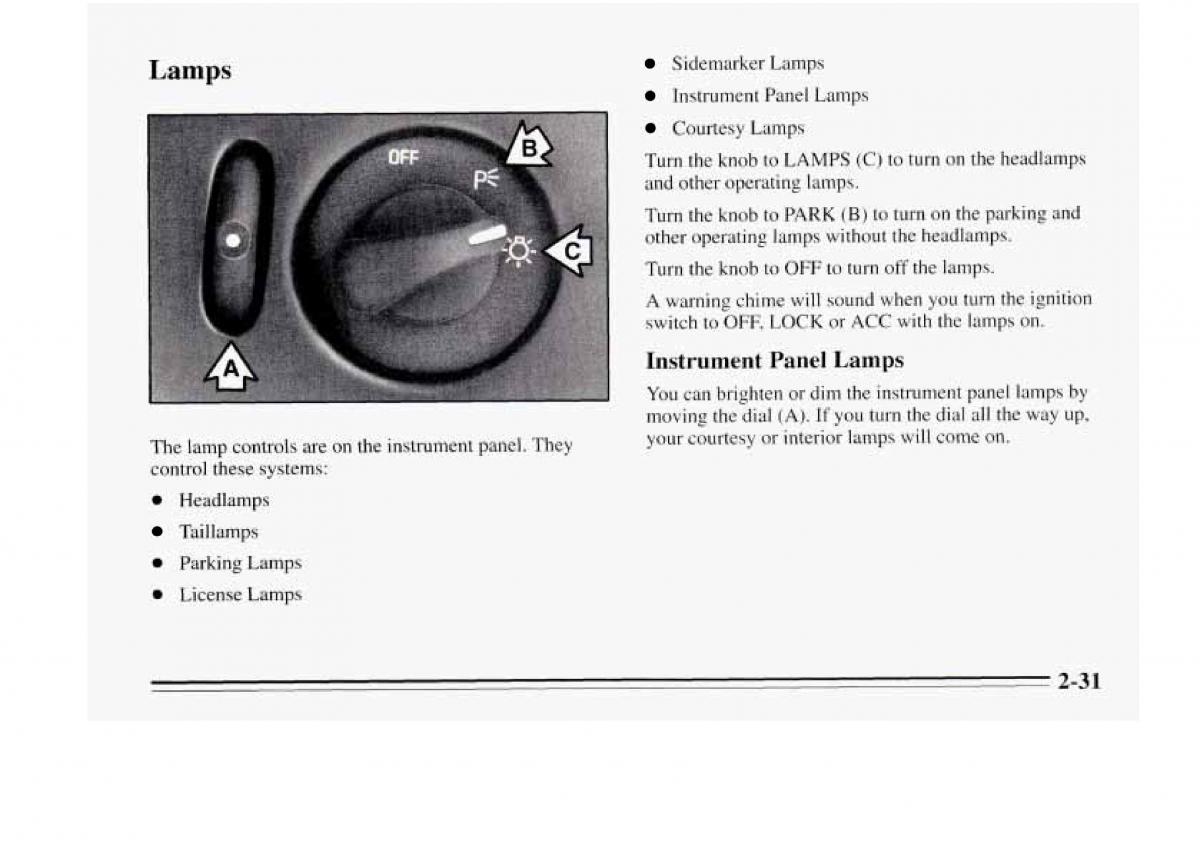 Chevrolet Monte Carlo V 5 owners manual / page 87