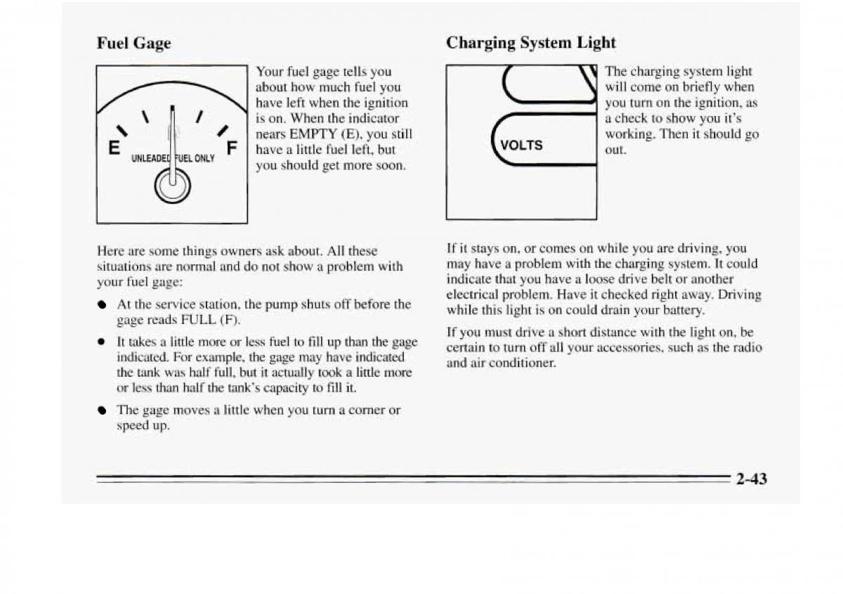 Chevrolet Monte Carlo V 5 owners manual / page 99