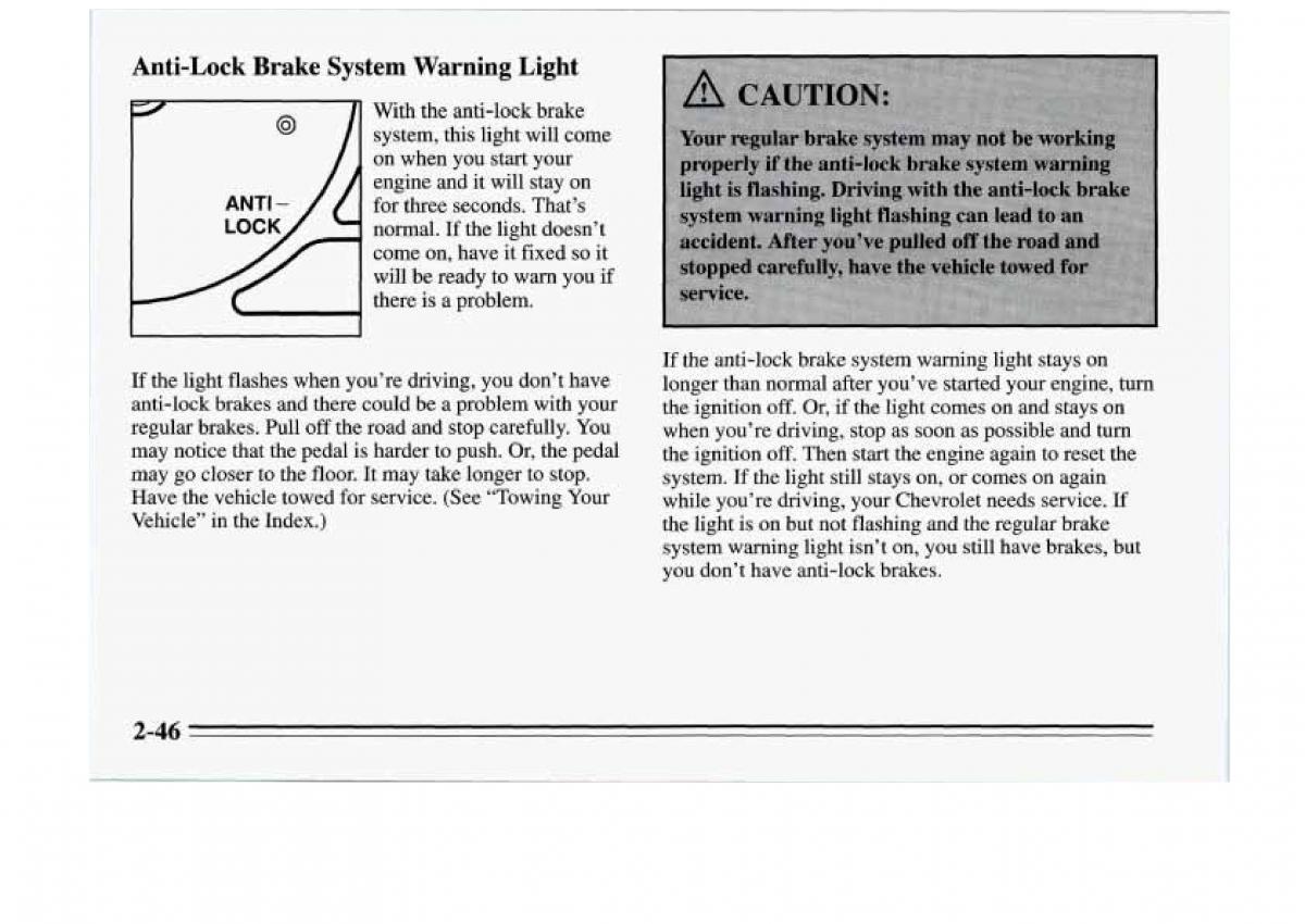 Chevrolet Monte Carlo V 5 owners manual / page 102