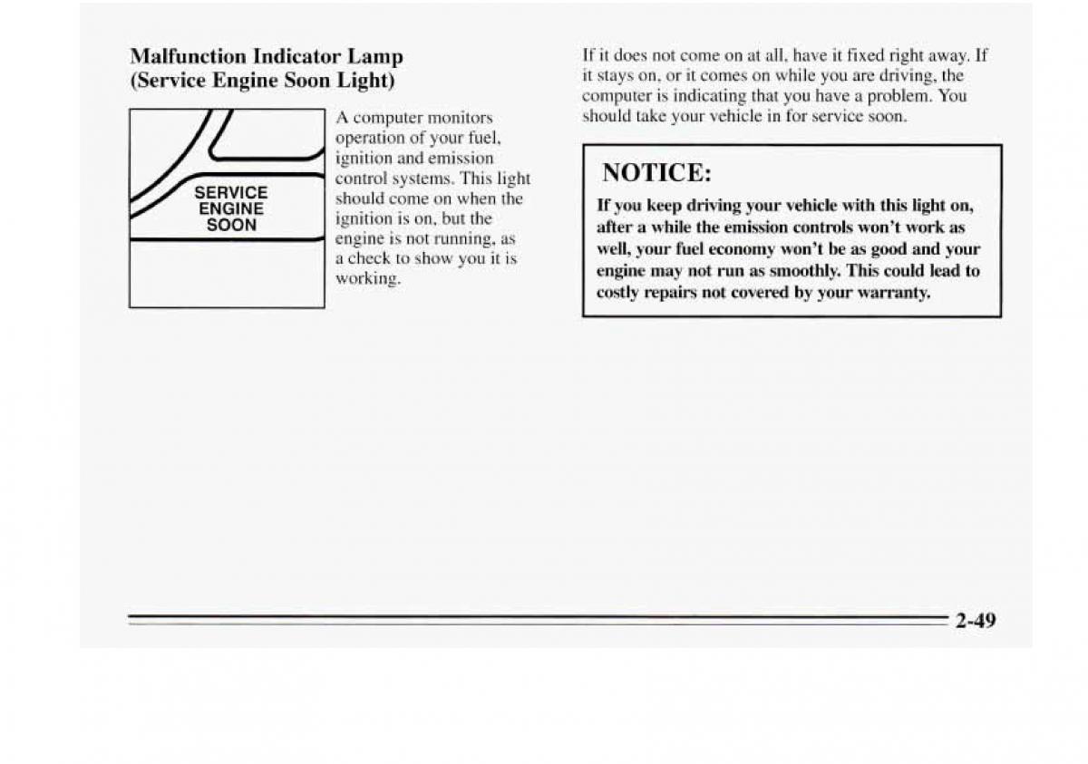 Chevrolet Monte Carlo V 5 owners manual / page 105