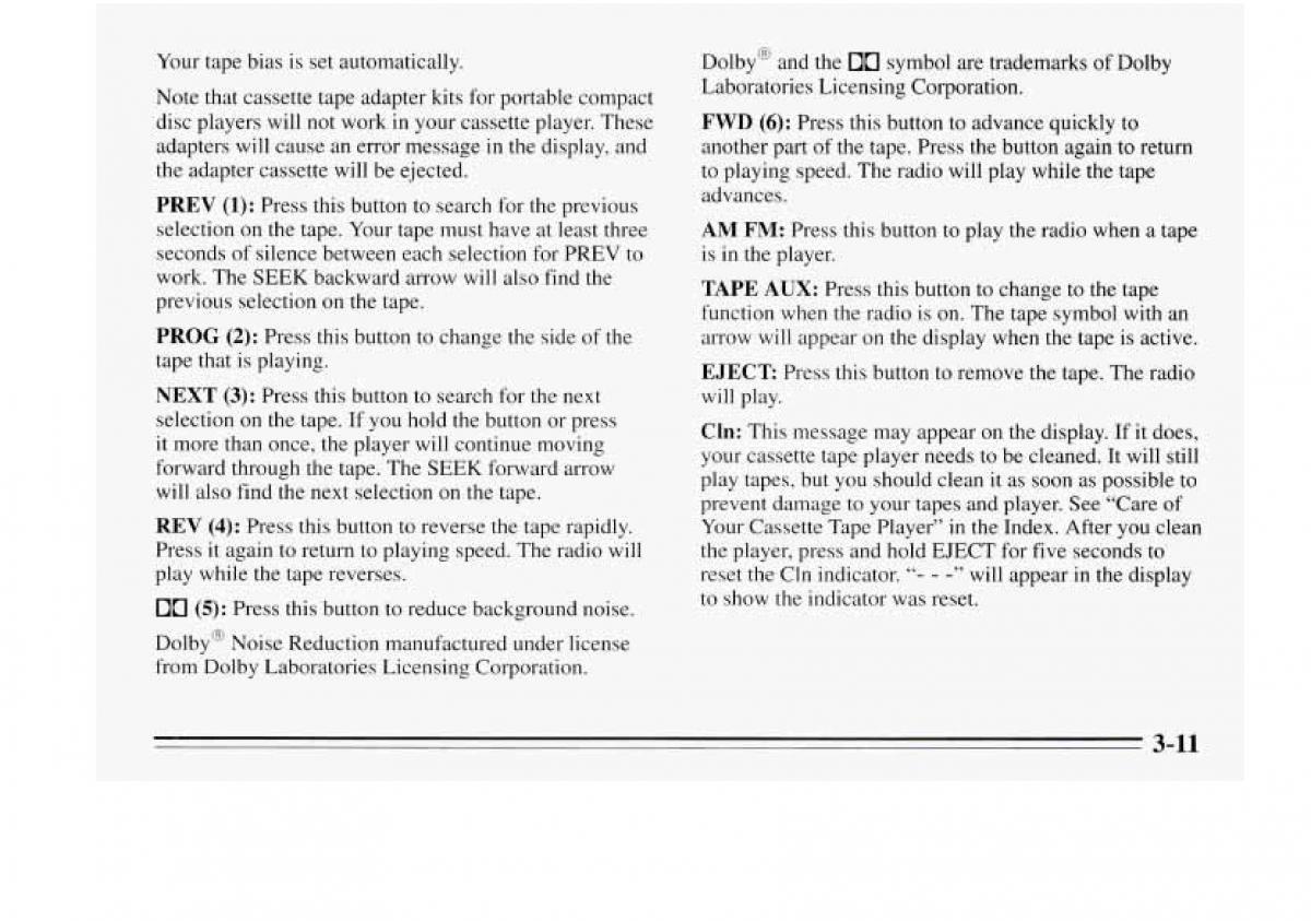 Chevrolet Monte Carlo V 5 owners manual / page 121