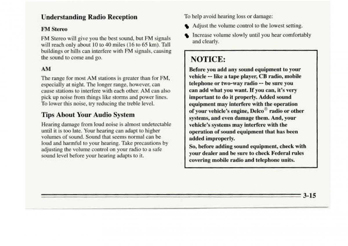 Chevrolet Monte Carlo V 5 owners manual / page 125