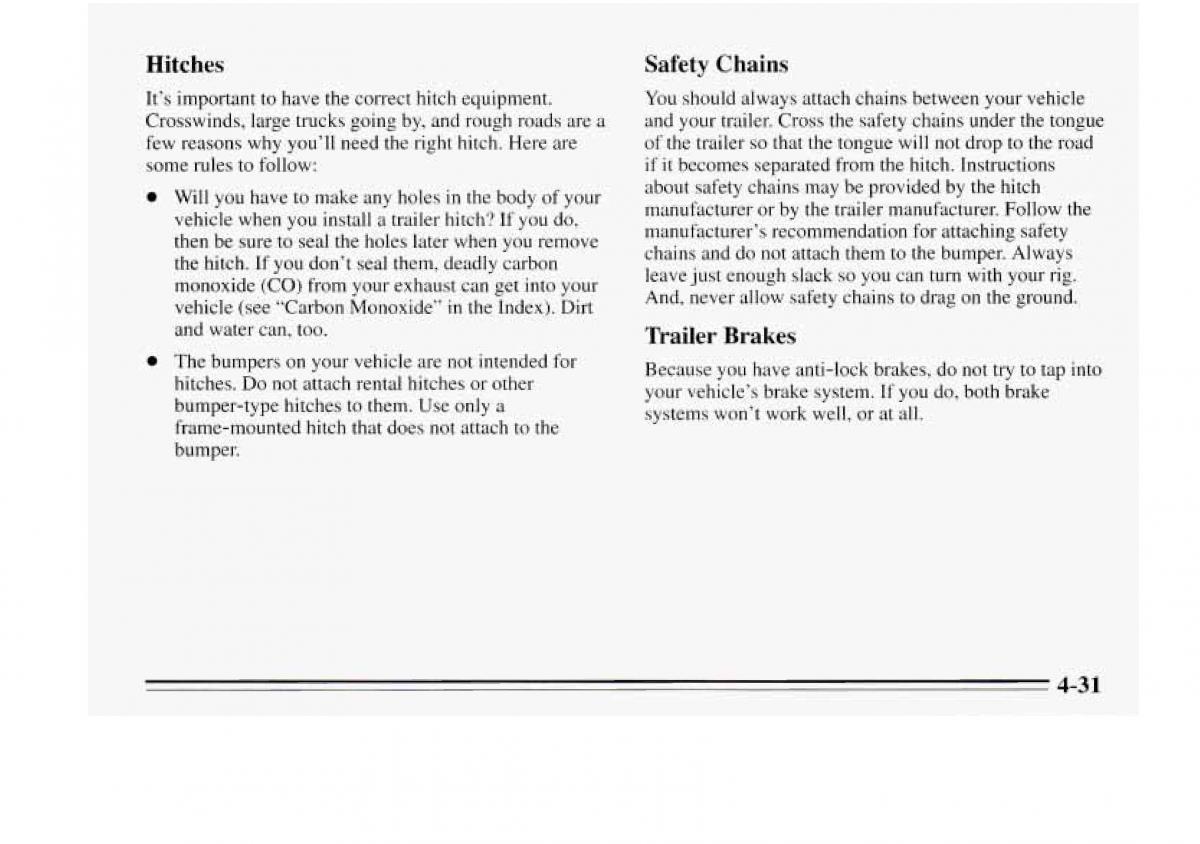 Chevrolet Monte Carlo V 5 owners manual / page 159