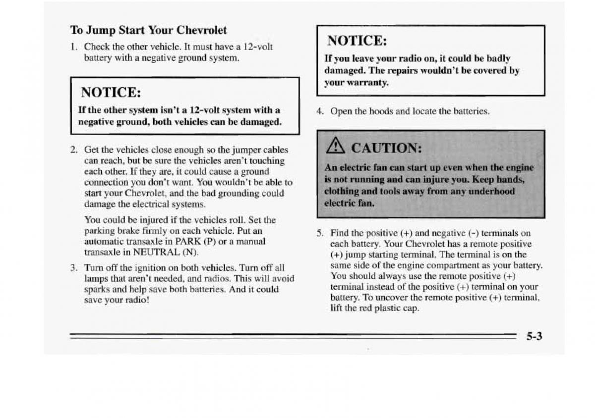 Chevrolet Monte Carlo V 5 owners manual / page 165