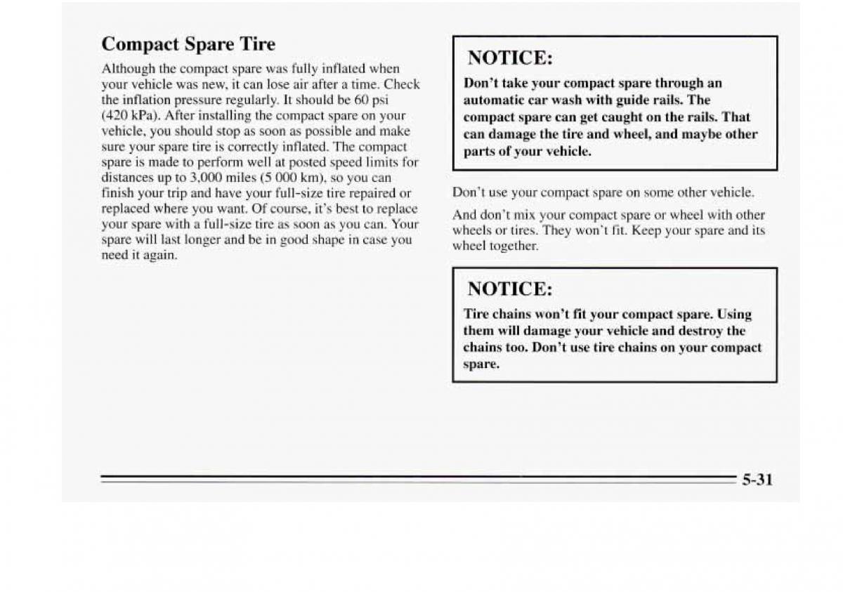 Chevrolet Monte Carlo V 5 owners manual / page 193