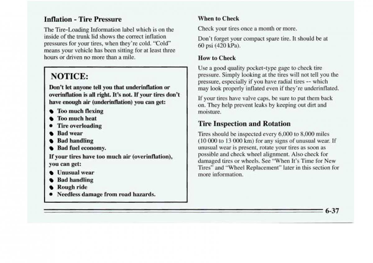 Chevrolet Monte Carlo V 5 owners manual / page 231