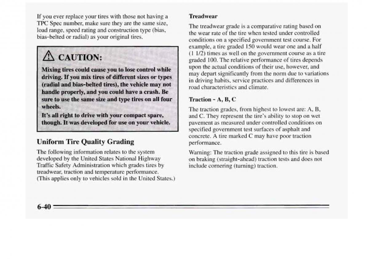 Chevrolet Monte Carlo V 5 owners manual / page 234