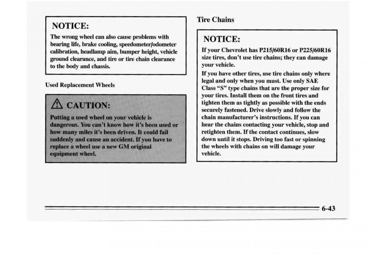 Chevrolet Monte Carlo V 5 owners manual / page 237