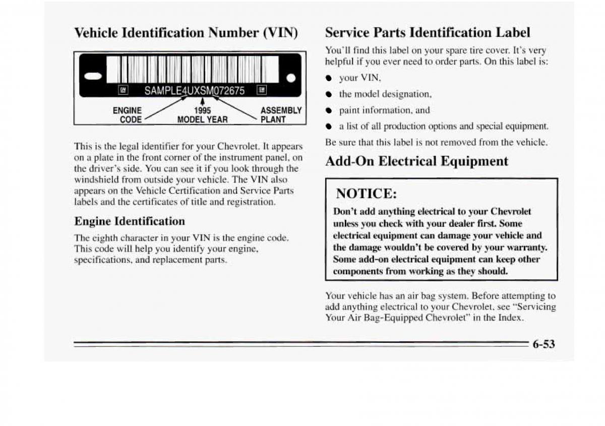 Chevrolet Monte Carlo V 5 owners manual / page 247