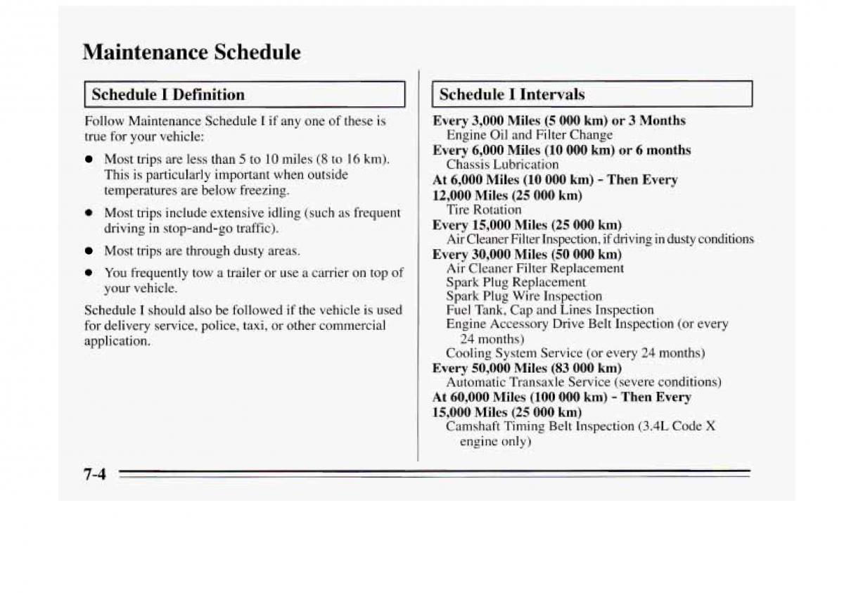 Chevrolet Monte Carlo V 5 owners manual / page 262