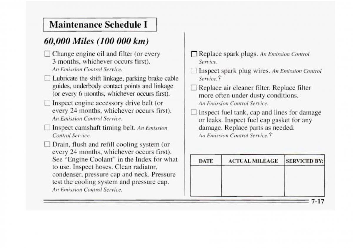 Chevrolet Monte Carlo V 5 owners manual / page 275