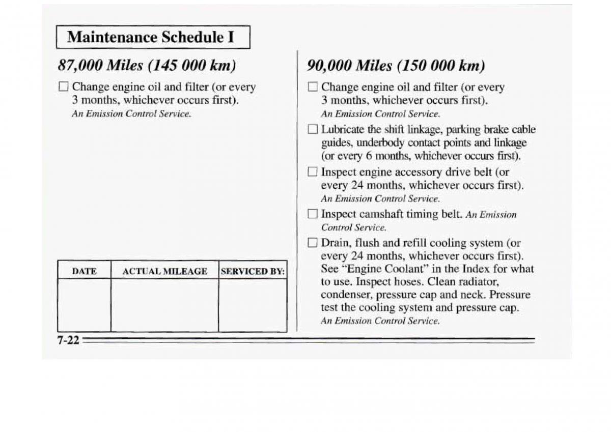 Chevrolet Monte Carlo V 5 owners manual / page 280