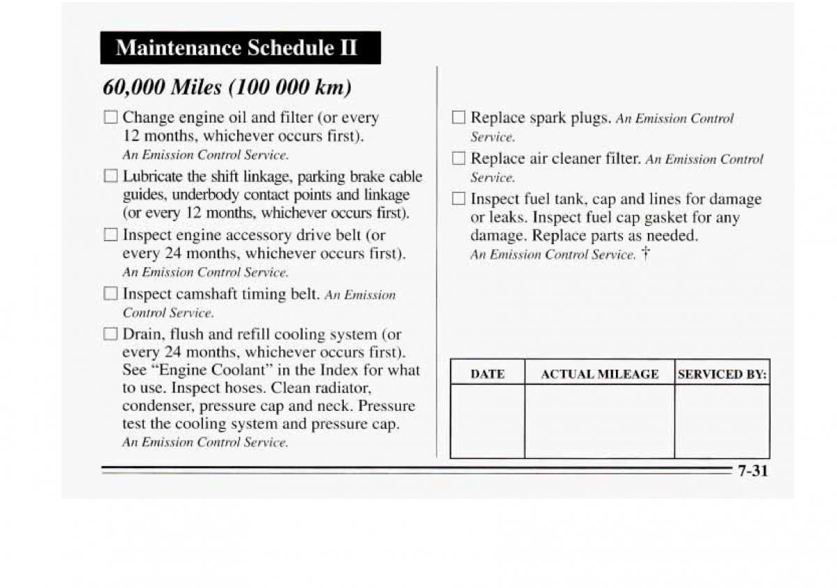 Chevrolet Monte Carlo V 5 owners manual / page 289