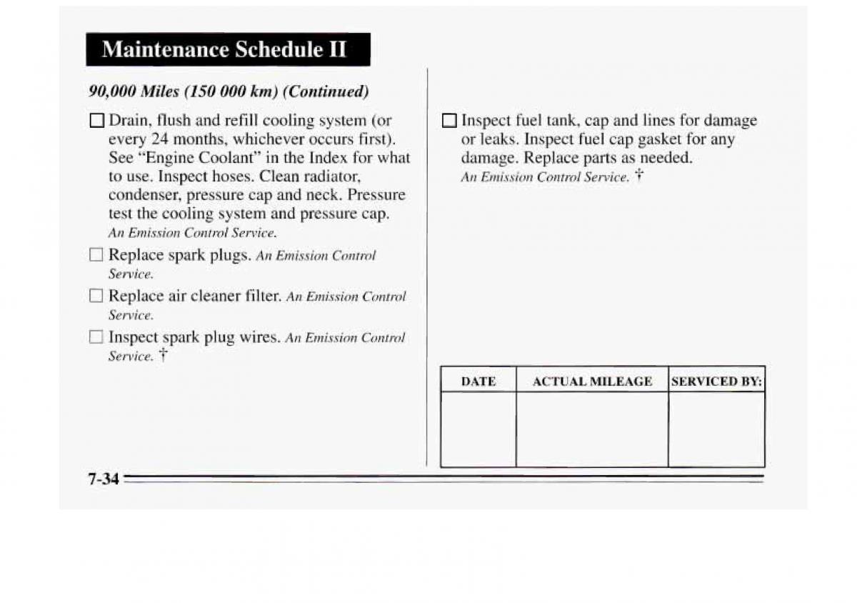 Chevrolet Monte Carlo V 5 owners manual / page 292