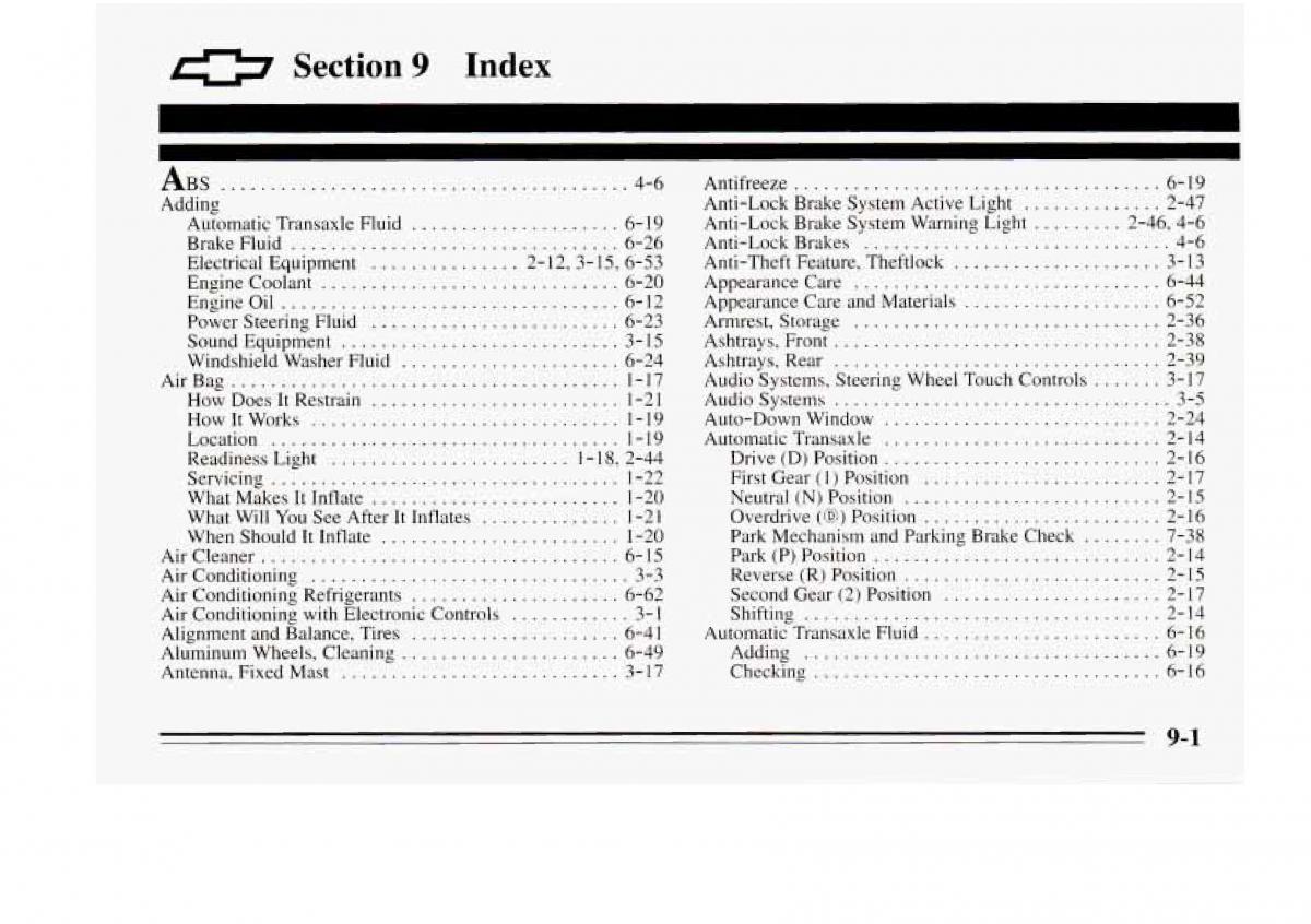 Chevrolet Monte Carlo V 5 owners manual / page 311