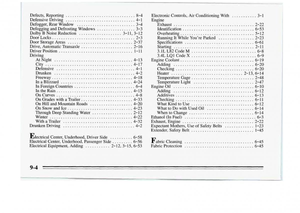 Chevrolet Monte Carlo V 5 owners manual / page 314