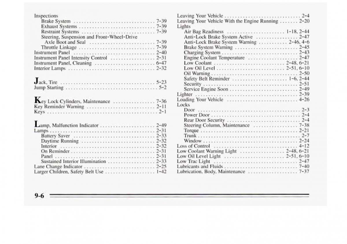 Chevrolet Monte Carlo V 5 owners manual / page 316