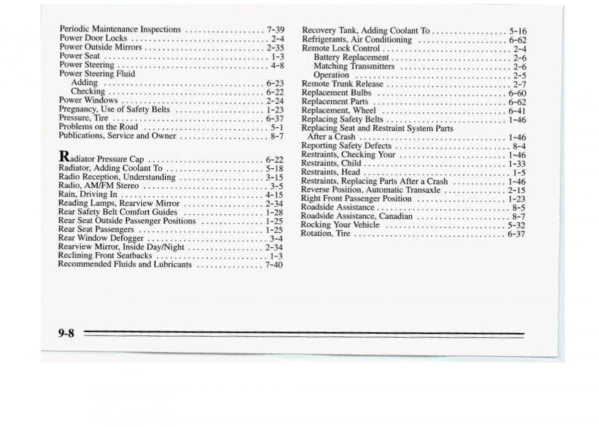 Chevrolet Monte Carlo V 5 owners manual / page 318