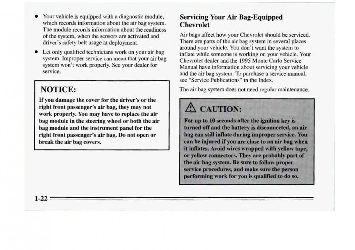 Chevrolet Monte Carlo V 5 owners manual / page 32