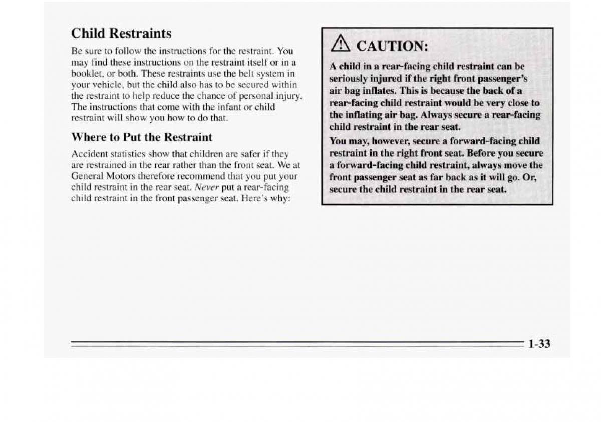 Chevrolet Monte Carlo V 5 owners manual / page 43