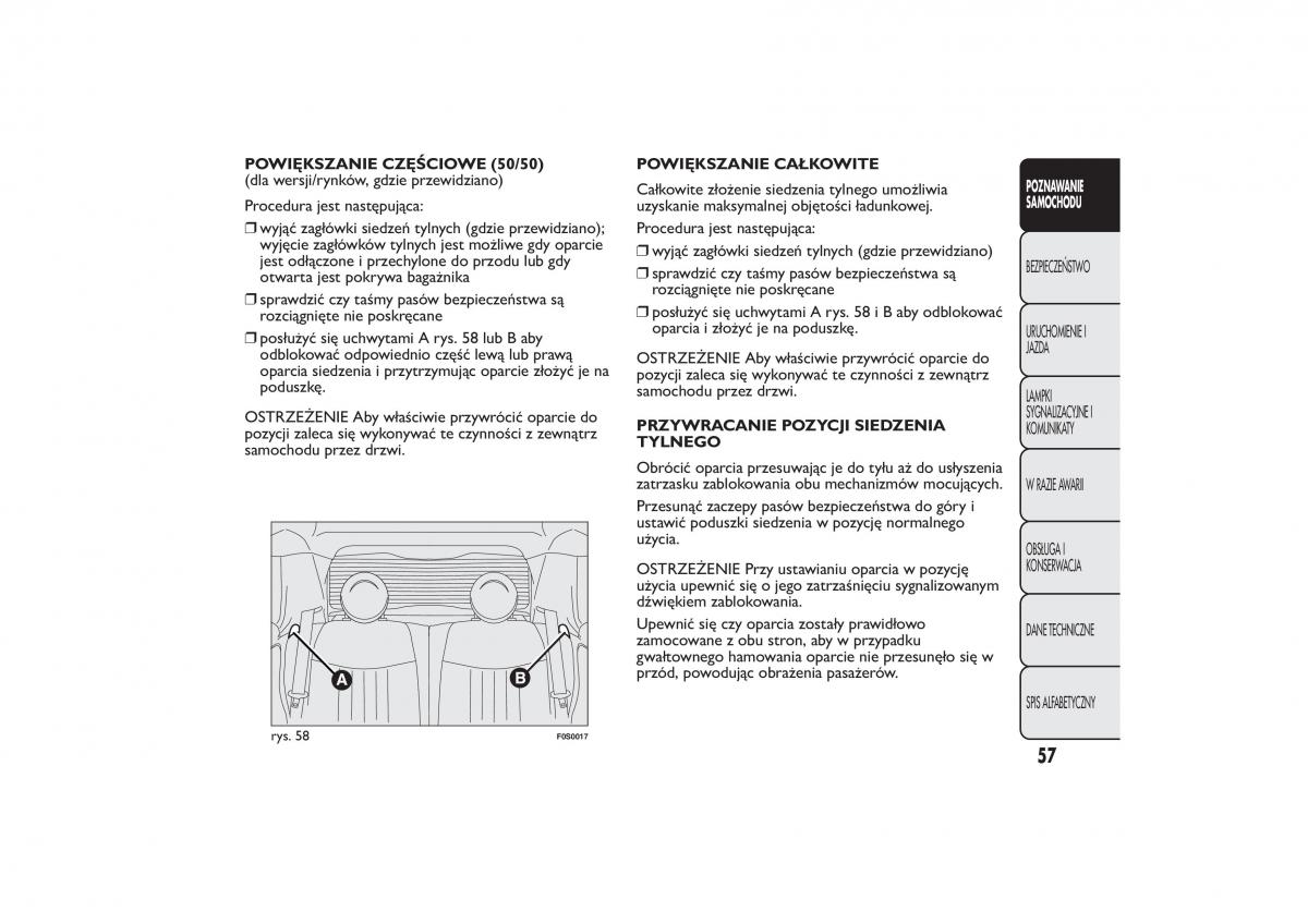 Fiat 500 instrukcja obslugi / page 60