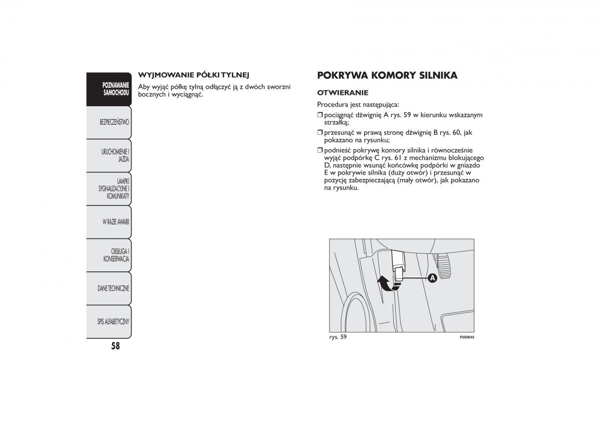 manual  Fiat 500 instrukcja / page 61