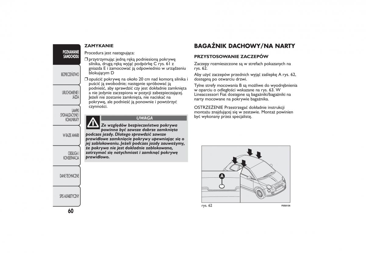 manual  Fiat 500 instrukcja / page 63