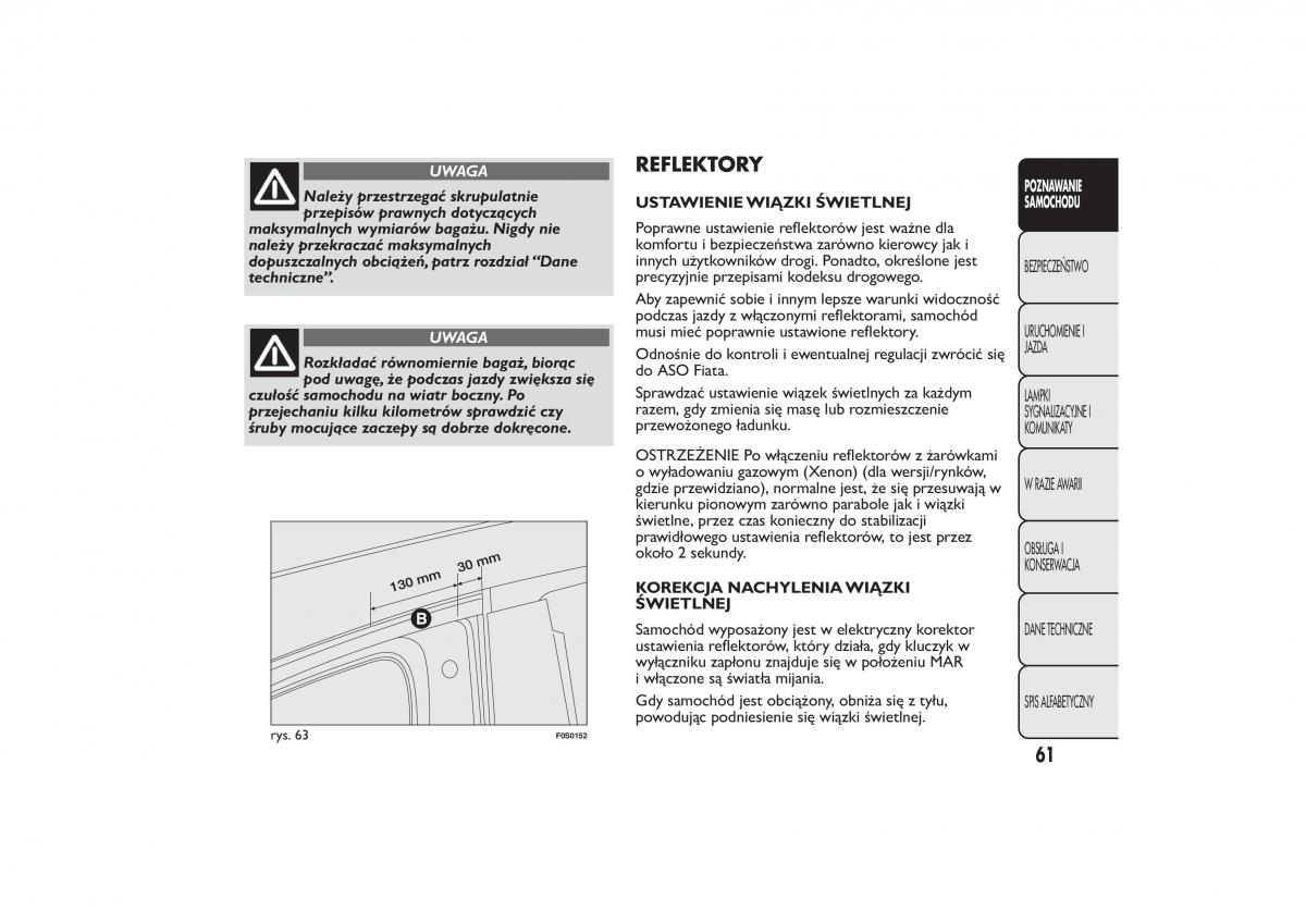 Fiat 500 instrukcja obslugi / page 64