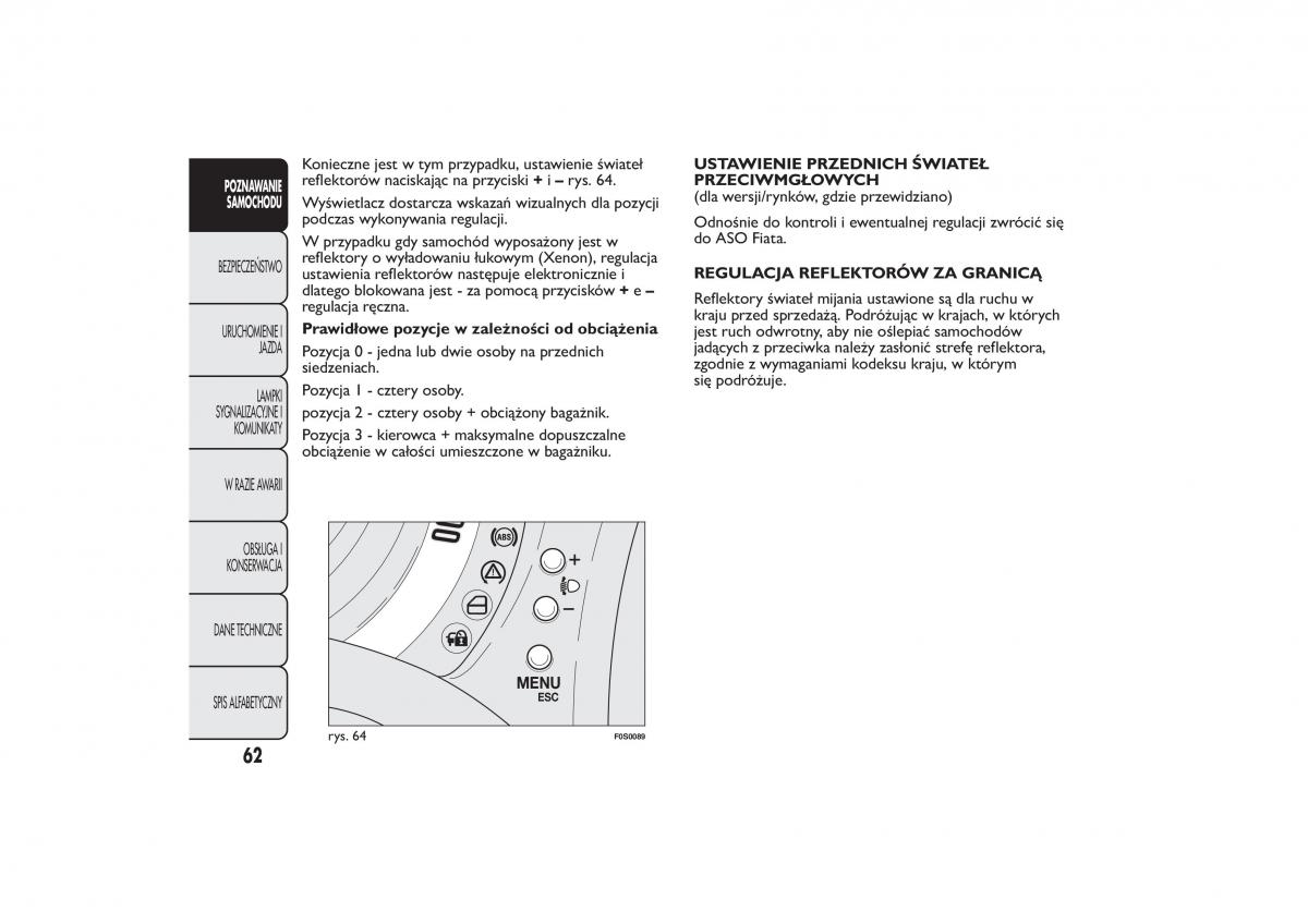 Fiat 500 instrukcja obslugi / page 65