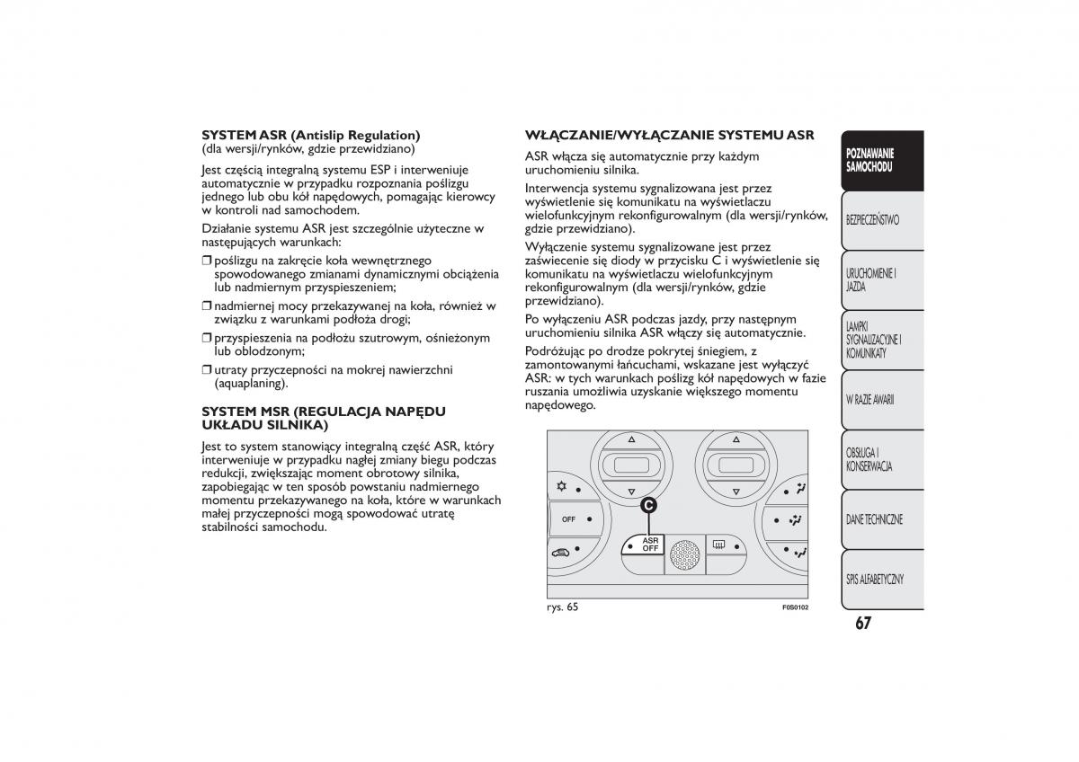 Fiat 500 instrukcja obslugi / page 70