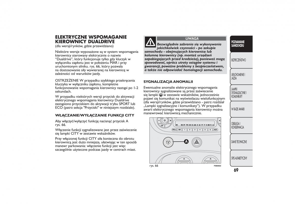 Fiat 500 instrukcja obslugi / page 72