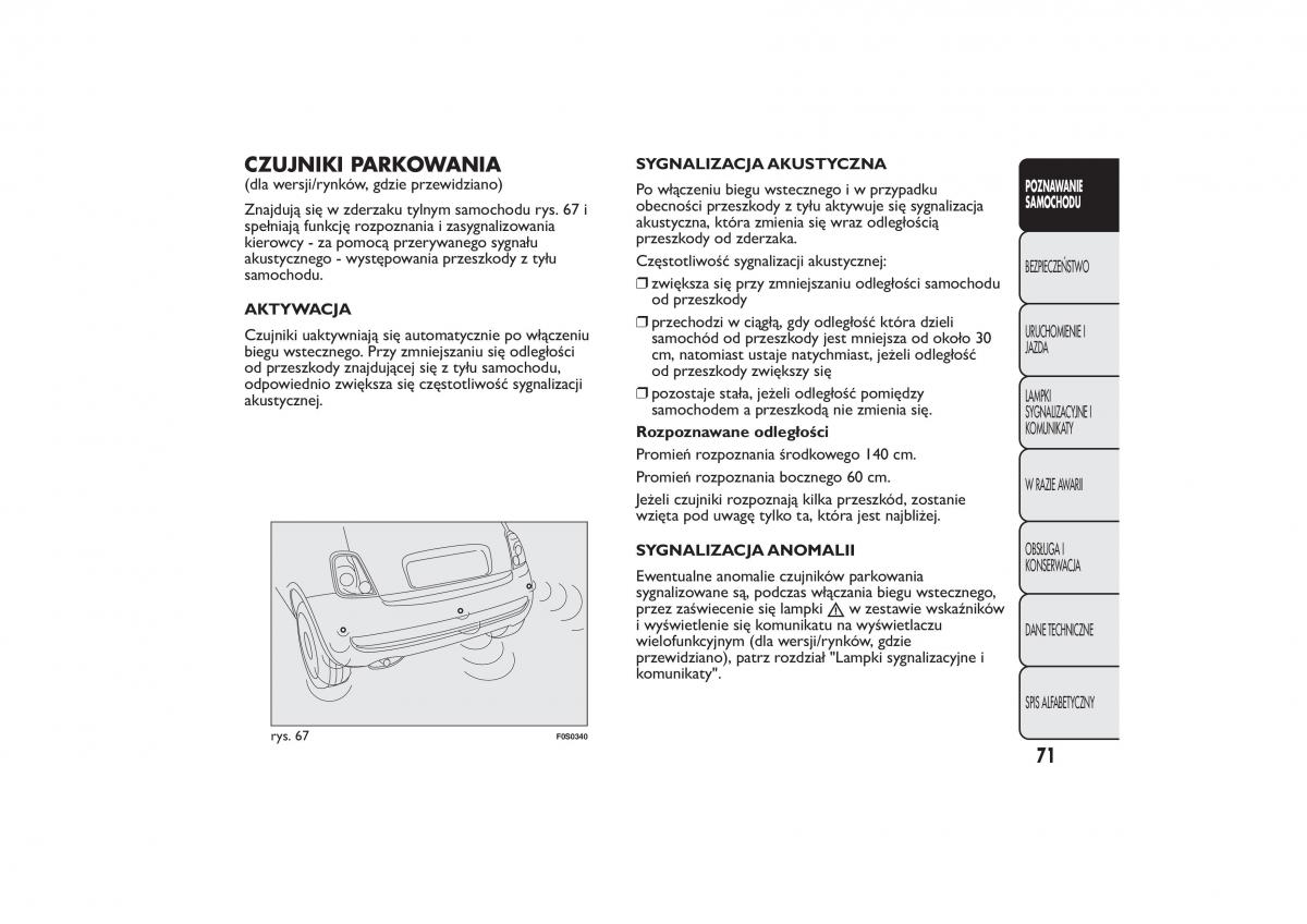 Fiat 500 instrukcja obslugi / page 74