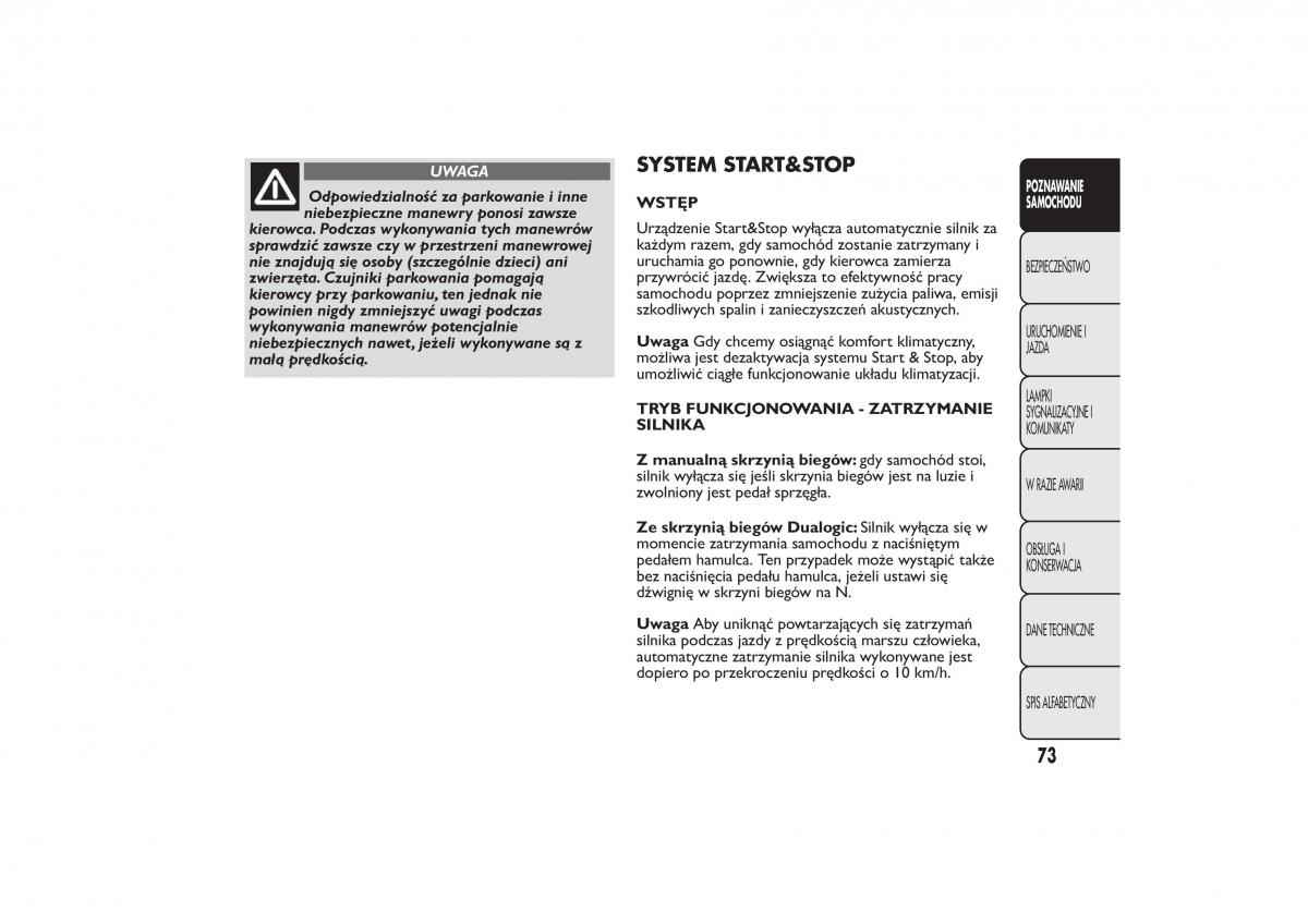 Fiat 500 instrukcja obslugi / page 76