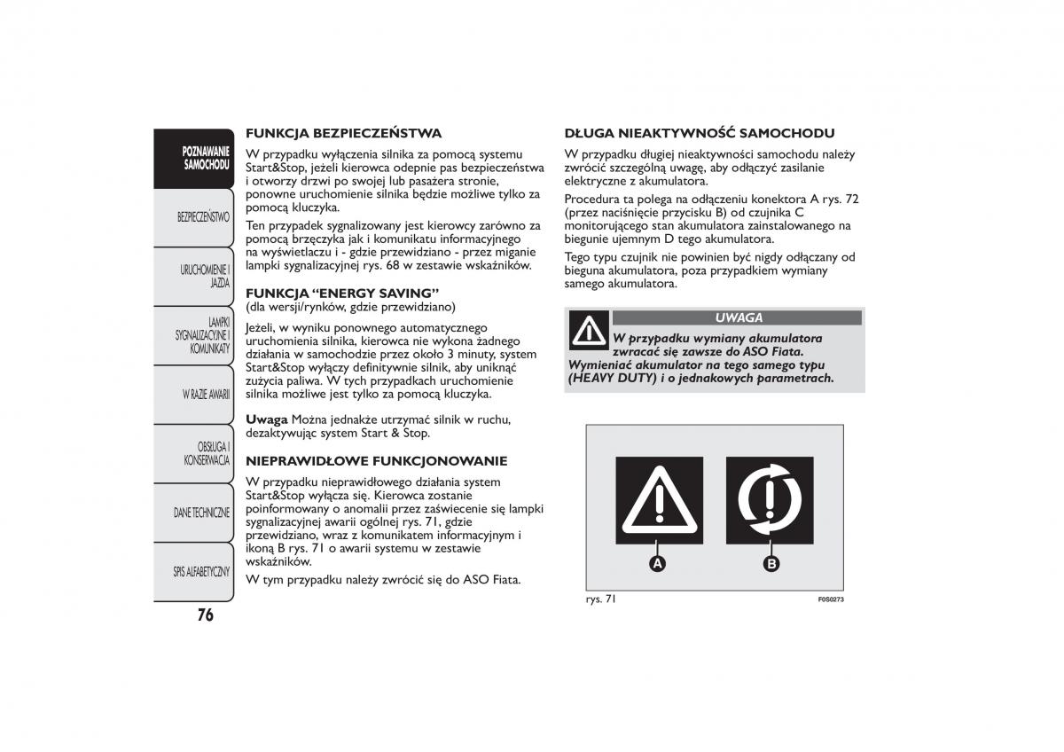 Fiat 500 instrukcja obslugi / page 79