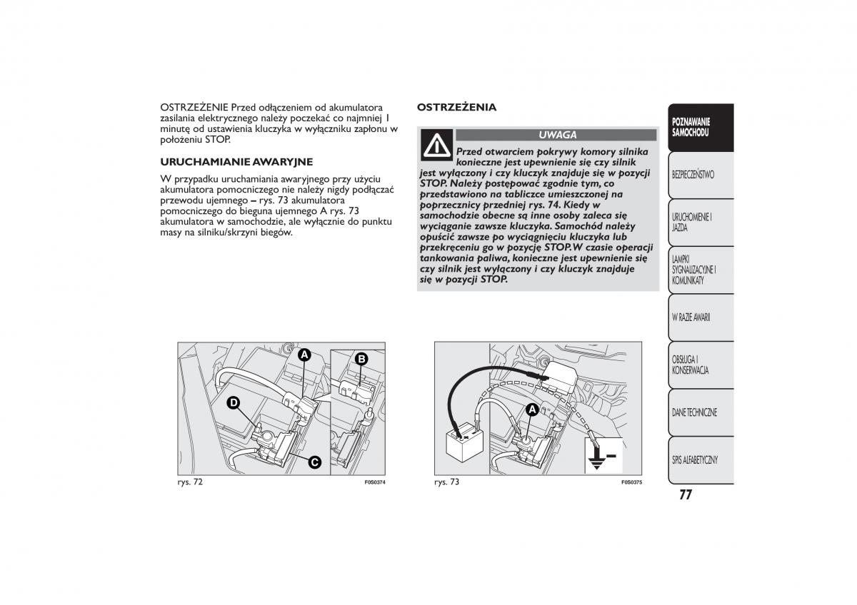 manual  Fiat 500 instrukcja / page 80