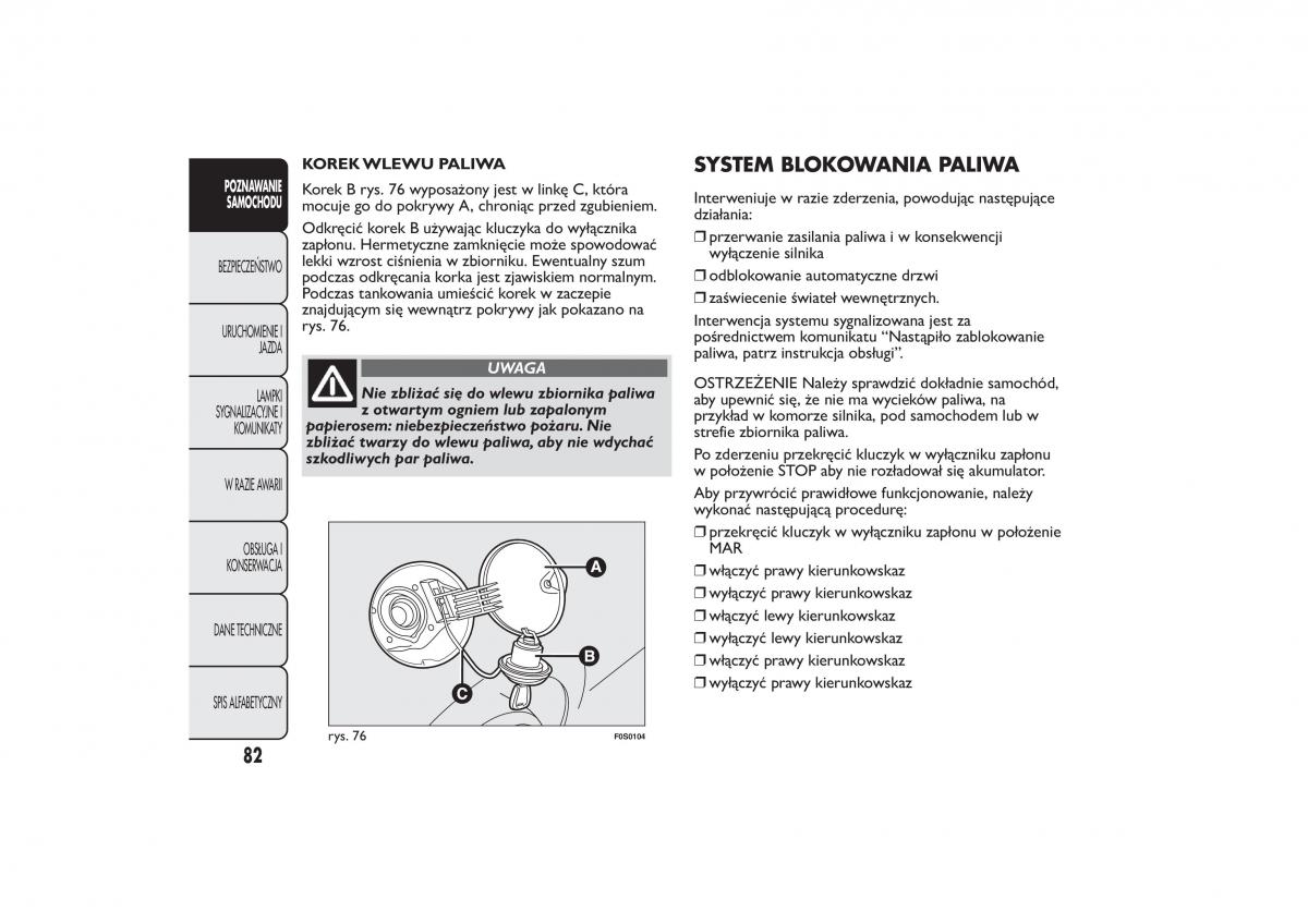 manual  Fiat 500 instrukcja / page 85