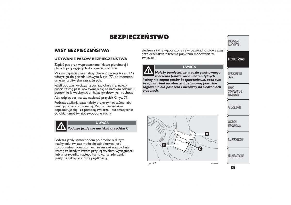 manual  Fiat 500 instrukcja / page 88