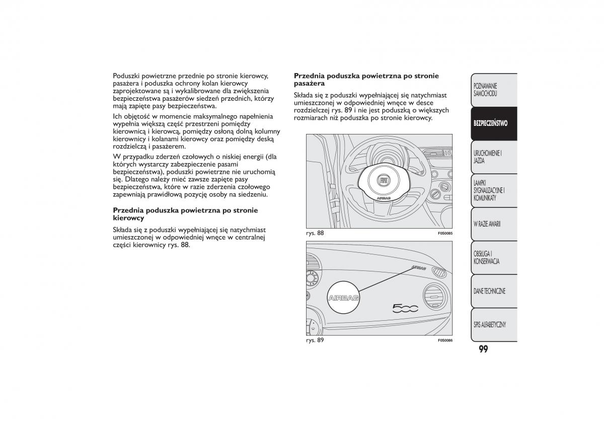 Fiat 500 instrukcja obslugi / page 102