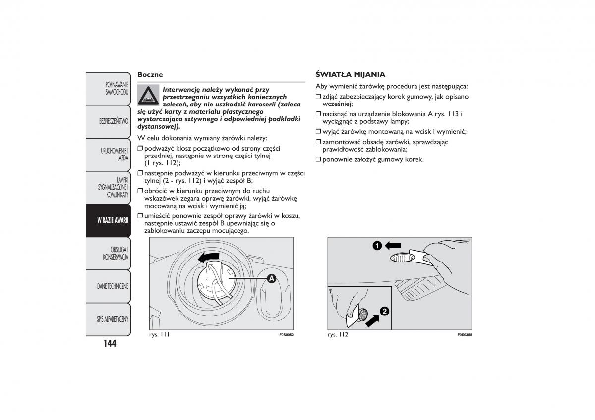 manual  Fiat 500 instrukcja / page 147