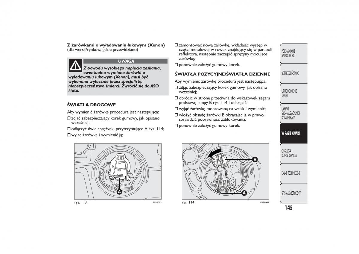 Fiat 500 instrukcja obslugi / page 148